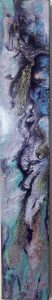 Titre: Tsunami, toile de 36 x 6 pouces, réalisé à l'huile à effets.