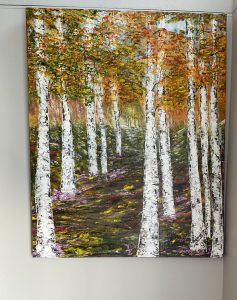 Toile galerie sur du lin/ Huile/ spatule